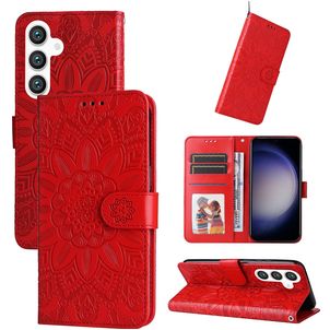 Mobigear Sunflower Housse Samsung Galaxy S24 Etui Porte-Monnaie - Rouge