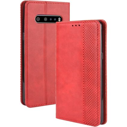 Mobigear Sensation Housse LG V60 ThinQ Etui Porte-Monnaie - Rouge