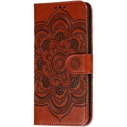 Mobigear Mandala Housse Motorola Moto E6s (2020) Etui Porte-Monnaie - Marron