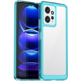 Mobigear Crystal Coque Xiaomi Redmi Note 12 Coque arrière Rigide - Transparent / Turquoise