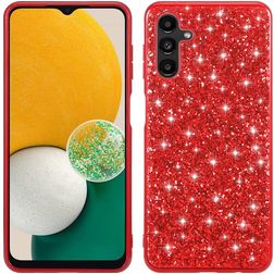 Mobigear Glitter Samsung Galaxy A54 Plastique rigide Coque arrière - Rouge