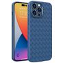 Mobigear Woven Coque iPhone 14 Pro Coque arrière en TPU Souple - Dark Blue