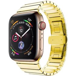Mobigear Madrid Bracelet Acier Apple Watch Fermeture boucle déployante - 42/41/40/38 mm - Or