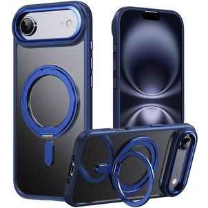 Mobigear Frosted Mag Coque iPhone Air MagSafe Coque arrière Rigide avec Support Amovible - Bleu