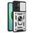 Mobigear Armor Ring Cam Slide Xiaomi Redmi 10 5G Plastique rigide Coque arrière Antichoc avec bague de maintien et cache caméra coulissant - Argent