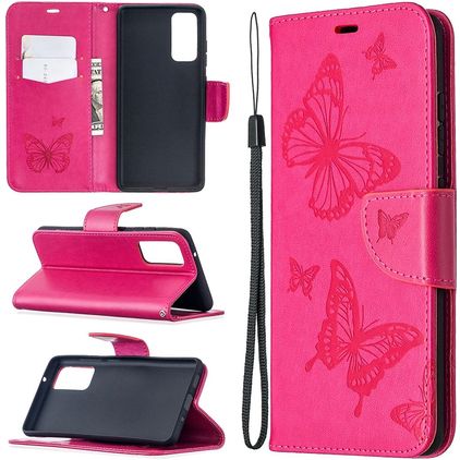 Mobigear Butterfly Housse Samsung Galaxy S20 FE Etui Porte-Monnaie - Magenta