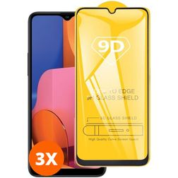 Mobigear Premium Samsung Galaxy A20s Verre trempé Protection d'écran - Compatible Coque - Noir (Lot de 3)