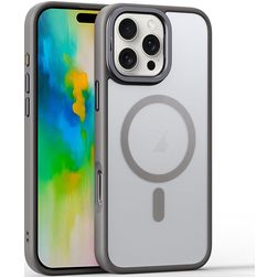 Mobigear Shockproof Coque iPhone 16 Pro Max MagSafe Coque arrière Rigide - Gris