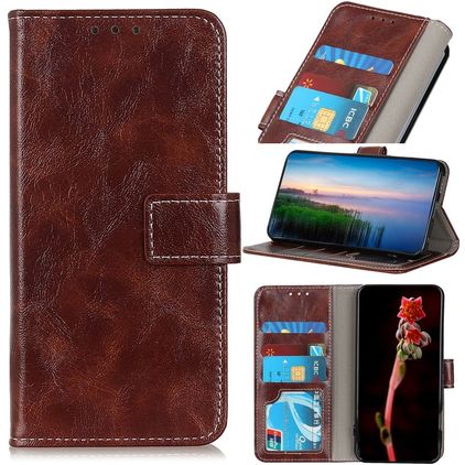 Mobigear Basic Housse Samsung Galaxy S22 Etui Porte-Monnaie - Marron