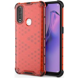 Mobigear Honeycomb Coque OPPO A31 Coque arrière Rigide Anti-Chocs - Rouge