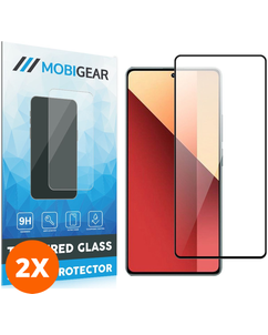 Mobigear Premium Xiaomi Redmi Note 13 Pro 4G Verre trempé Protection d'écran - Compatible Coque - Noir (Lot de 2)
