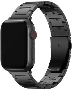 Mobigear Sydney Bracelet Titane pour Apple Watch Fermeture boucle déployante - 49/46/45/44 mm - Noir