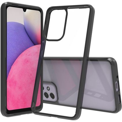 Mobigear Crystal Samsung Galaxy A33 Plastique rigide Coque arrière - Transparent / Noir