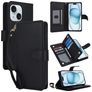 Mobigear Wallet Housse iPhone 15 Etui Porte-Monnaie - Noir