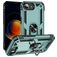 Mobigear Armor Ring iPhone 16e Plastique rigide Coque arrière Antichoc avec bague de maintien - Vert