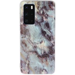 Mobigear Marble Coque Huawei P40 Coque arrière en TPU Souple - Gris