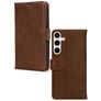 Mobilize Wallet Housse Samsung Galaxy S24 Etui en Cuir Véritable Porte-Monnaie - Marron