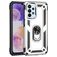 Mobigear Armor Ring Samsung Galaxy A23 Plastique rigide Coque arrière Antichoc avec bague de maintien - Argent