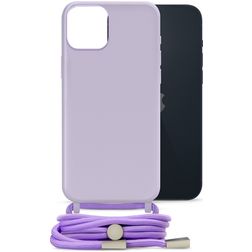 Mobilize Lanyard Gelly iPhone 14 Plus TPU souple Coque avec cordon - Pastel Purple