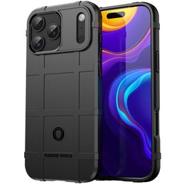 Mobigear Rugged Shield Coque iPhone 17 Pro Max Coque arrière en TPU Souple Anti-Chocs - Noir