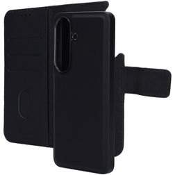 Mobiparts Samsung Galaxy S26 Coque Cuir véritable Étui 2en1 avec coque amovible Portefeuille - Noir