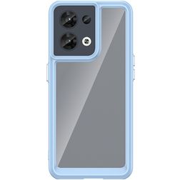 Mobigear Crystal Coque OPPO Reno 8 5G Coque arrière Rigide - Transparent / Bleu