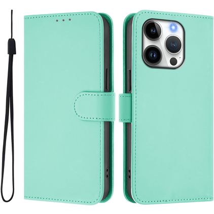 Mobigear Urban Wallet Housse iPhone 16 Pro Etui Porte-Monnaie - Vert