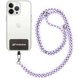 Mobigear Lanyard - Cordon de téléphone universel ajustable en Nylon - Violet / Blanc