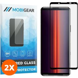 Mobigear Premium Sony Xperia 5 II Verre trempé Protection d'écran - Compatible Coque - Noir (Lot de 2)