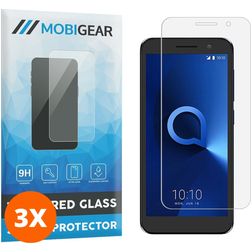 Mobigear Alcatel 1 Verre trempé Protection d'écran - Compatible Coque (Lot de 3)