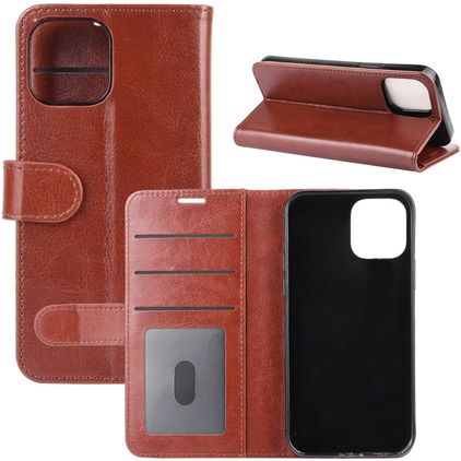 Mobigear Wallet Housse iPhone 12 Pro Etui Porte-Monnaie - Marron