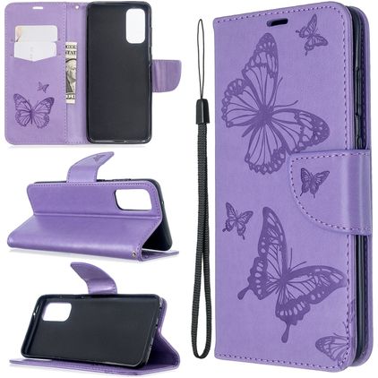 Mobigear Butterfly Housse Samsung Galaxy S20 Etui Porte-Monnaie - Violet