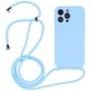 Mobigear Lanyard iPhone 14 Pro Max Coque avec cordon en Silicone - Baby Blue