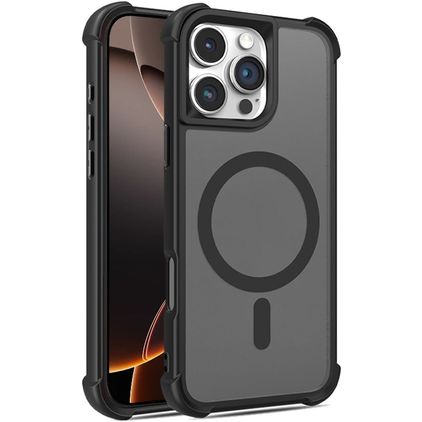 Mobigear Armor Shield Coque iPhone 16 Pro MagSafe Coque arrière Rigide - Noir