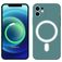Mobigear Rubber Touch Coque iPhone 12 Mini MagSafe Coque arrière en Silicone - Vert