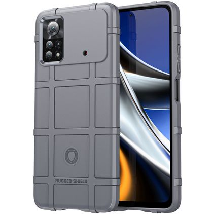 Mobigear Rugged Shield Coque POCO X4 Pro 5G Coque arrière en TPU Souple Anti-Chocs - Gris