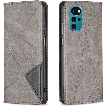 Mobigear Rhombus Slim Housse Motorola Moto G200 5G Etui - Gris