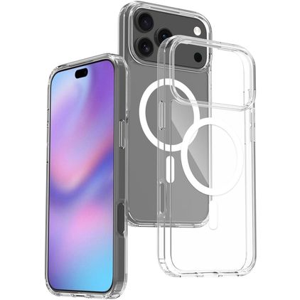 Mobigear Crystal Coque Transparente iPhone 17 Pro Max MagSafe Coque arrière Rigide - Transparent