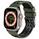 Mobigear Aero Armor Bracelet Silicone Apple Watch Fermeture boucle ardillon - 49/46/45/44 mm - Noir / Vert Mobigear Aero Armor Bracelet Silicone Apple Watch Fermeture boucle ardillon - 49/46/45/44 mm - Noir / Vert