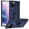 Mobigear Armor Ring Samsung Galaxy S22 Ultra Plastique rigide Coque arrière Antichoc avec bague de maintien - Bleu