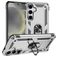 Mobigear Armor ring Coque Samsung Galaxy S25 Coque arrière Rigide Anti-Chocs avec Anneau-Support - Argent