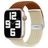 Mobigear Braided Dual Bracelet Nylon pour Apple Watch Fermeture à pince - 49/46/45/44 mm - Marron / Lumière stellaire