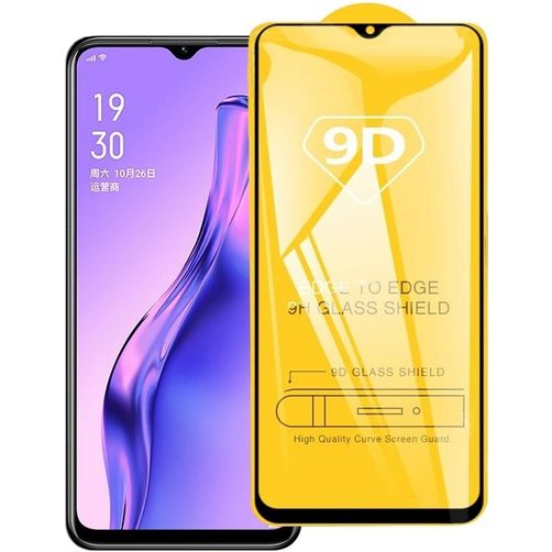 Mobigear Premium OPPO A31 Verre trempé Protection d'écran - Compatible Coque - Noir