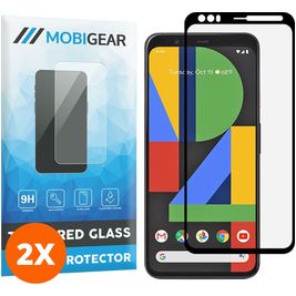 Mobigear Premium Google Pixel 4 Verre trempé Protection d'écran - Compatible Coque - Noir (Lot de 2)