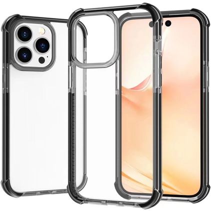 Mobigear Full Bumper Coque iPhone 14 Pro Coque arrière Rigide Anti-Chocs - Noir