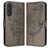 Mobigear Butterfly Housse Samsung Galaxy M55 Etui Porte-Monnaie - Gris