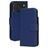 Mobiparts Wallet Housse iPhone 17 Pro MagSafe Etui en Cuir Véritable Porte-Monnaie - Bleu