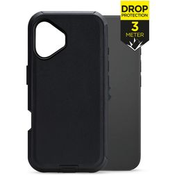 Mobilize Defender iPhone 16 Plastique rigide Coque arrière Antichoc - Noir