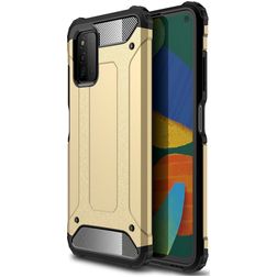 Mobigear Outdoor Coque Samsung Galaxy A03s Coque arrière Rigide Anti-Chocs - Or