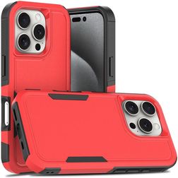 Mobigear Heavy Armor Coque iPhone 16 Pro Coque arrière Rigide Anti-Chocs - Rouge